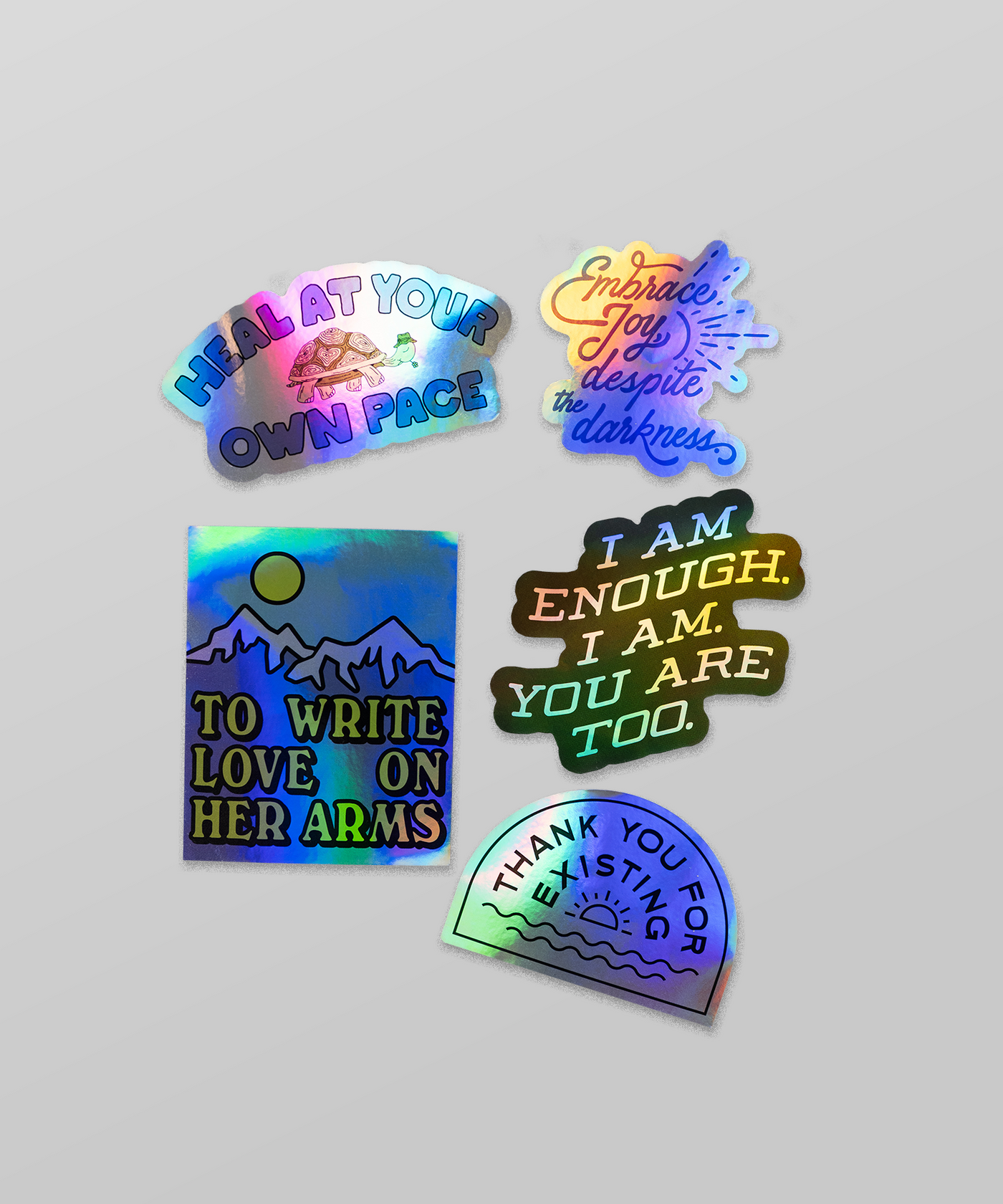 I Am Enough Holographic Sticker Pack