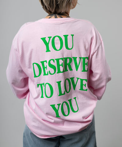 Love You Long Sleeve Shirt Pink (Puffy Print)