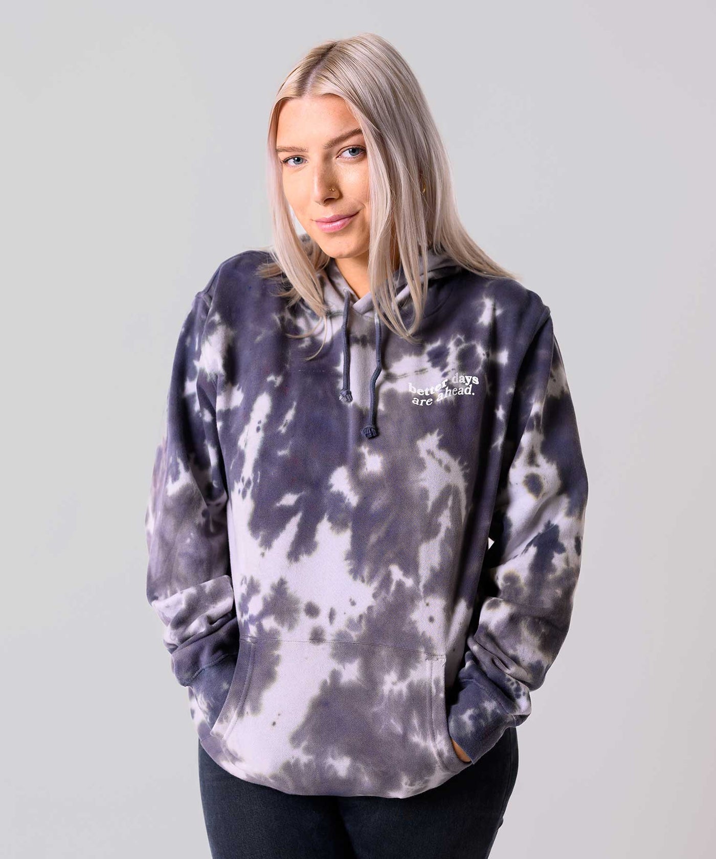 Radiant Grey Hand-Dyed Pullover Hoodie